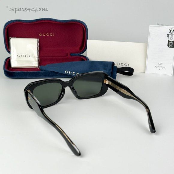 Gucci Women Sunglasses Black Grey Rectangle GG1531SK 001 BRAND NEW main image 7